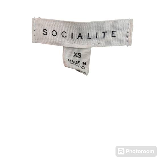 Socialite Babydoll Boho Dress Deep V Neck Short Sleeve Ribbed Womens Size XS NWT - Picture 4 of 5